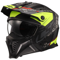 LS2 Drifter - Devor Matt Black / Hi Viz Yellow